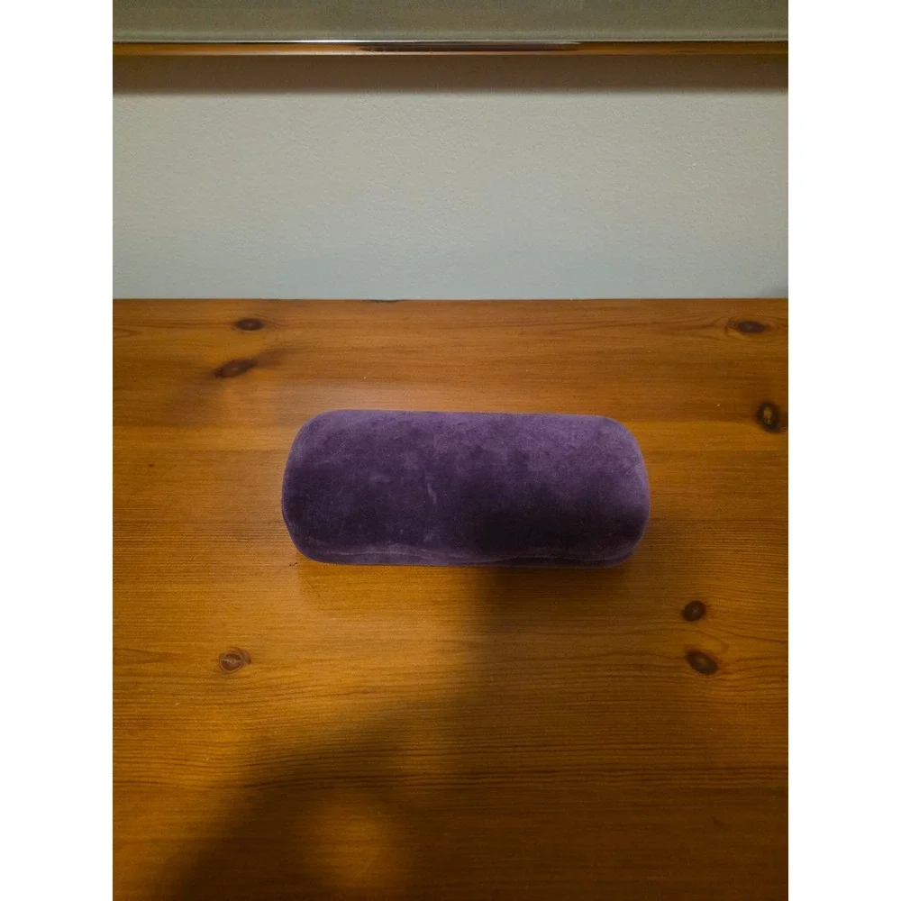 Gucci Purple Velvet Hard Shell Eyeglass Case Yellow Satin Lining Designer Case
